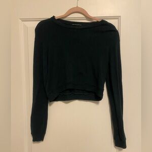 Brandy Melville Women's Dark Green Sweater Top